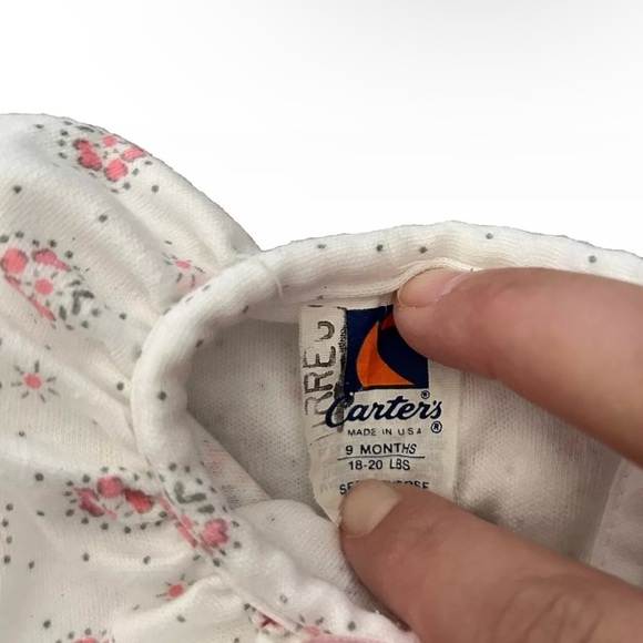 Vintage Carter’s Baby Girl Long Sleeve Top Size 6-9 Months Made In The USA - Picture 3 of 3